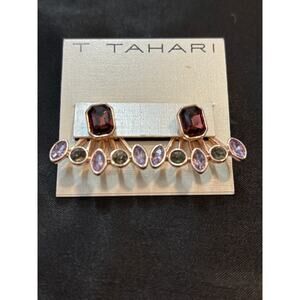 New Tahari Ready Set Sparkle Fan Drop Earrings 13g 1.75”